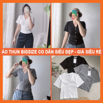 Áo croptop cổ tim nữ ngắn tay Bigsize thun bozzip,  khóa cúc MADELA  - AT02