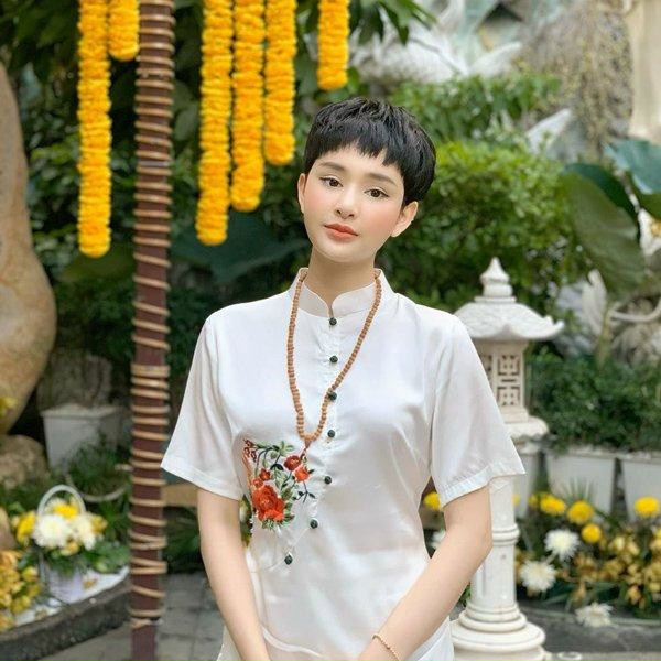 Set đồ lam đi chùa thêu hoa cao cấp hiền hồ d02
