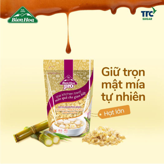 Đường Phèn Vàng Thiên Nhiên Biên Hòa 500g/túi