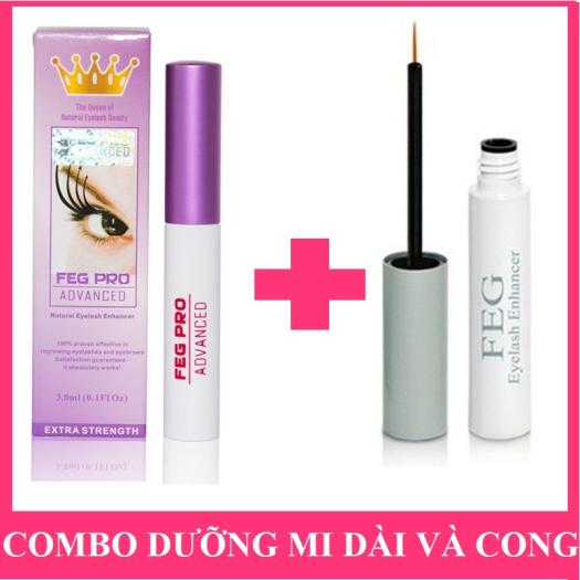 Bộ đôi serum dưỡng mi FEG Eyelash Enhancer (màu xanh) + FEG Pro Advanced (màu hồng) dưỡng lông mi dài và cong chiết xuất từ 100% thành phần tự nhiên 3ml