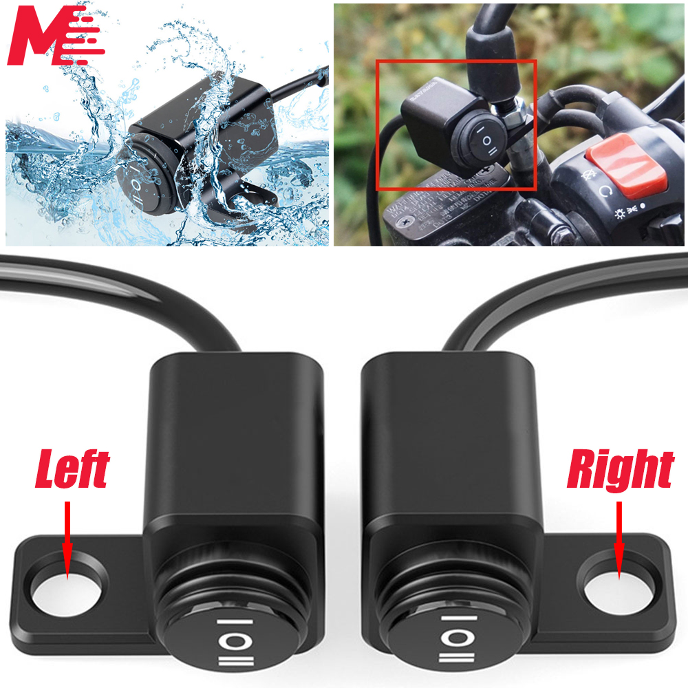 MileRush Công Tắc Gắn Gương ATV 10Mm Thông Dụng 12V Cho Xe Máy Công Tắc Chống Nước Bật Tắt Đèn Sương Mù Đèn Pha Xe Máy