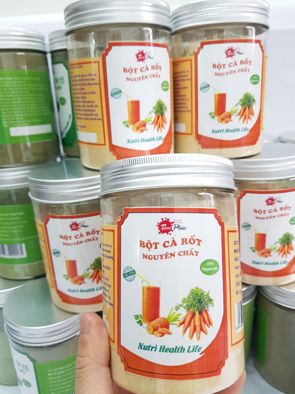 Bột cà rốt, hộp 250g, bột cà rốt sấy lạnh, bột rau củ sấy lạnh, bột ăn dặm, bột màu thực phẩm, thơm ngon bổ dưỡng
