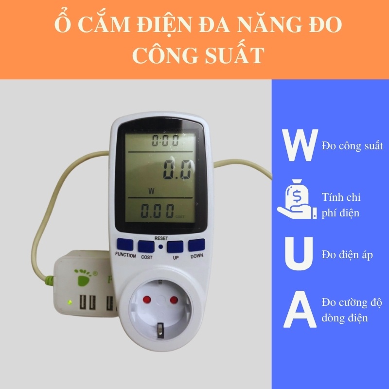 Ổ cắm điện đo công suất thiết bị điện thông minh
