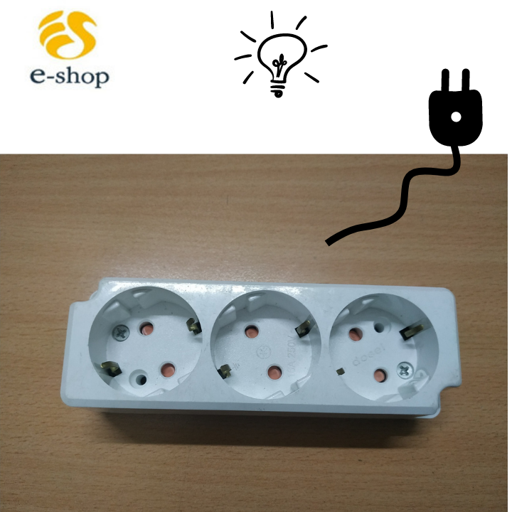 Ổ cắm điện Hàn Quốc Dosel 3 lỗ DC1212