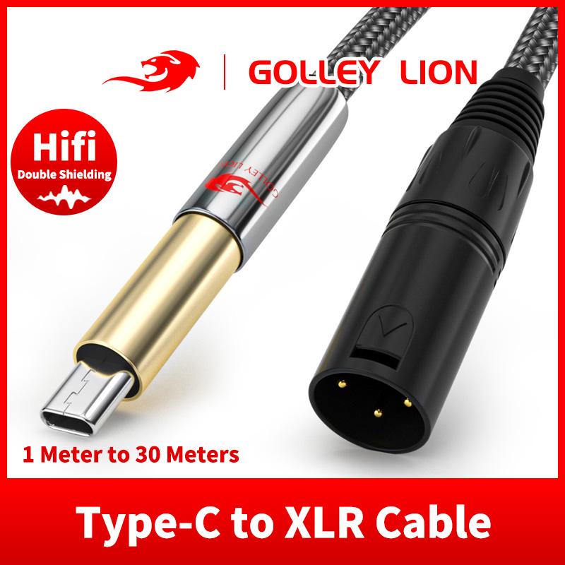 ไมโครโฟน ไมค์ลอยไร้สาย ไมค์อัดเสียงสตูดิโอ GOLLEY LION XLR เป็นสาย USB, สายไมโครโฟนเป็น USB สายไมโครโฟน USB อะแดปเตอร์พร้อมสายอะแดปเตอร์ USB เป็น Type-C สำหรับการบันทึกเสียงคาราโอเกะสดพอดคาสต์ ราคา 482 บาท*ส่งฟรี