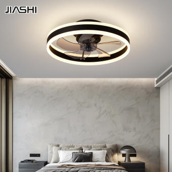 Jiashi Quạt đèn Đèn quạt trần Quạt đèn Đèn trần Quạt trần nhà hàng Led chuyển đổi tần số vành đai ánh sáng vô hình