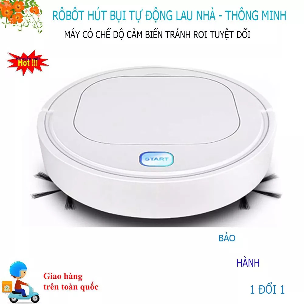[Hàng Xịn] ROBOT Hút Bụi Lau Nhà Tự Động ,ROBOT Hút Bụi Lau Nhà,Hút Sạch Bụi Bẩn, Tóc Rụng, Lông Động Vật - Thời Lượng Pin Lâu - Giá Tốt, Bảo Hành 1 Đổi 1.