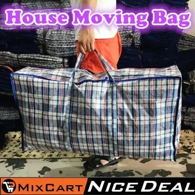 【Mixcart】 House Moving Luggage Bag Storage Home Bags Zipped Big Large Super Strong Woven Plastic PVC luggage (1)