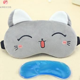 Bịt Mắt Ngủ Miếng Che Mắt Ngủ Mèo Cười Có Túi Gel