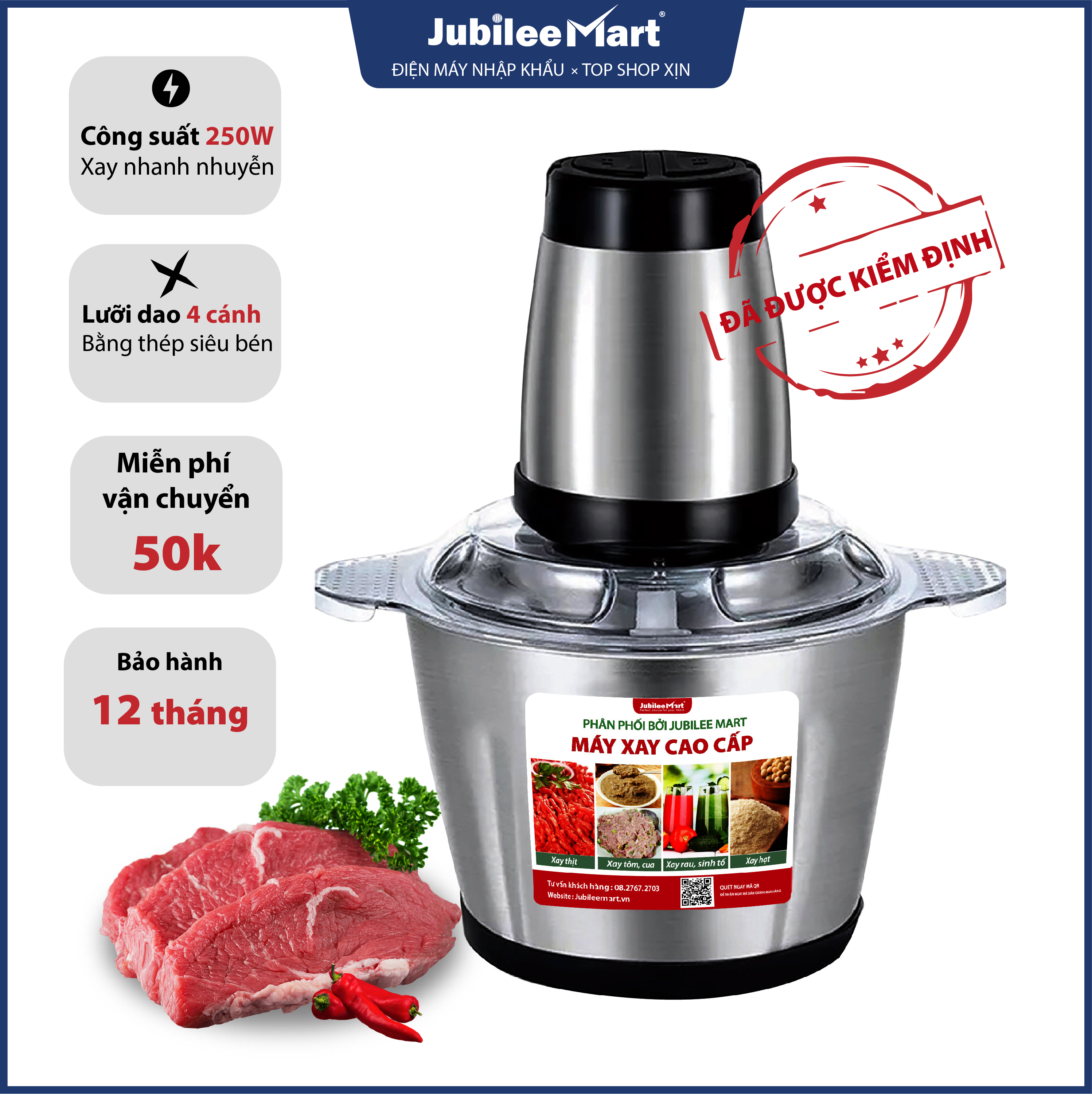 [SIÊU SALE] [MÁY KHỎE} Máy xay thịt đa năng - Máy xay thịt Chất liệu Inox 304 Dung Tích 2L - Xay thịt- rau củ- Xay đồ ăn dặm cho bé - Máy xay cầm tay đa dụng - Máy xay cối Inox bền bỉ - Bảo hành 1 năm