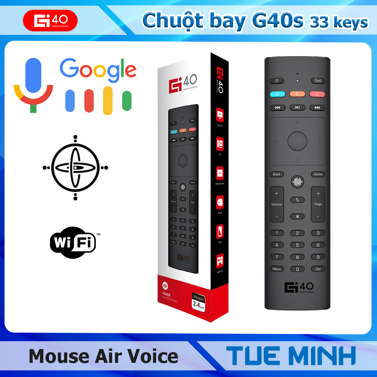 Điều khiển chuột bay G40s 33 keys - Remote Mouse Air Voice IR