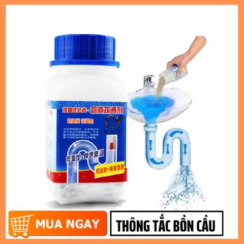   Siêu Mạnh  Bột Thông Cống Thông Cầu Tolet Bồn Cầu,Lavabo Cực Mạnh Chai Lớn Siêu Thần Thánh Thế Hệ Mới 