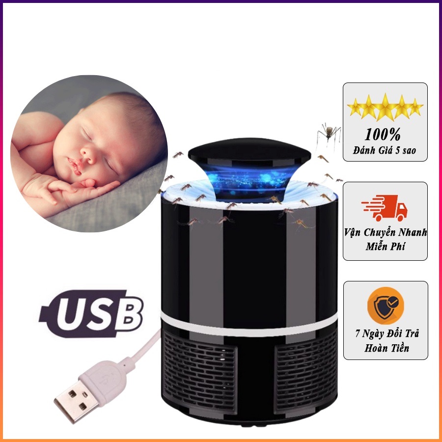 Máy Bắt Muỗi Thông Minh 2022 - Đèn bắt muỗi Nhật Bản Thu Hút Công Trùng Hiệu Quả Bằng Đèn Led Kèm Dây Cắm USB Dễ Sử Dụng