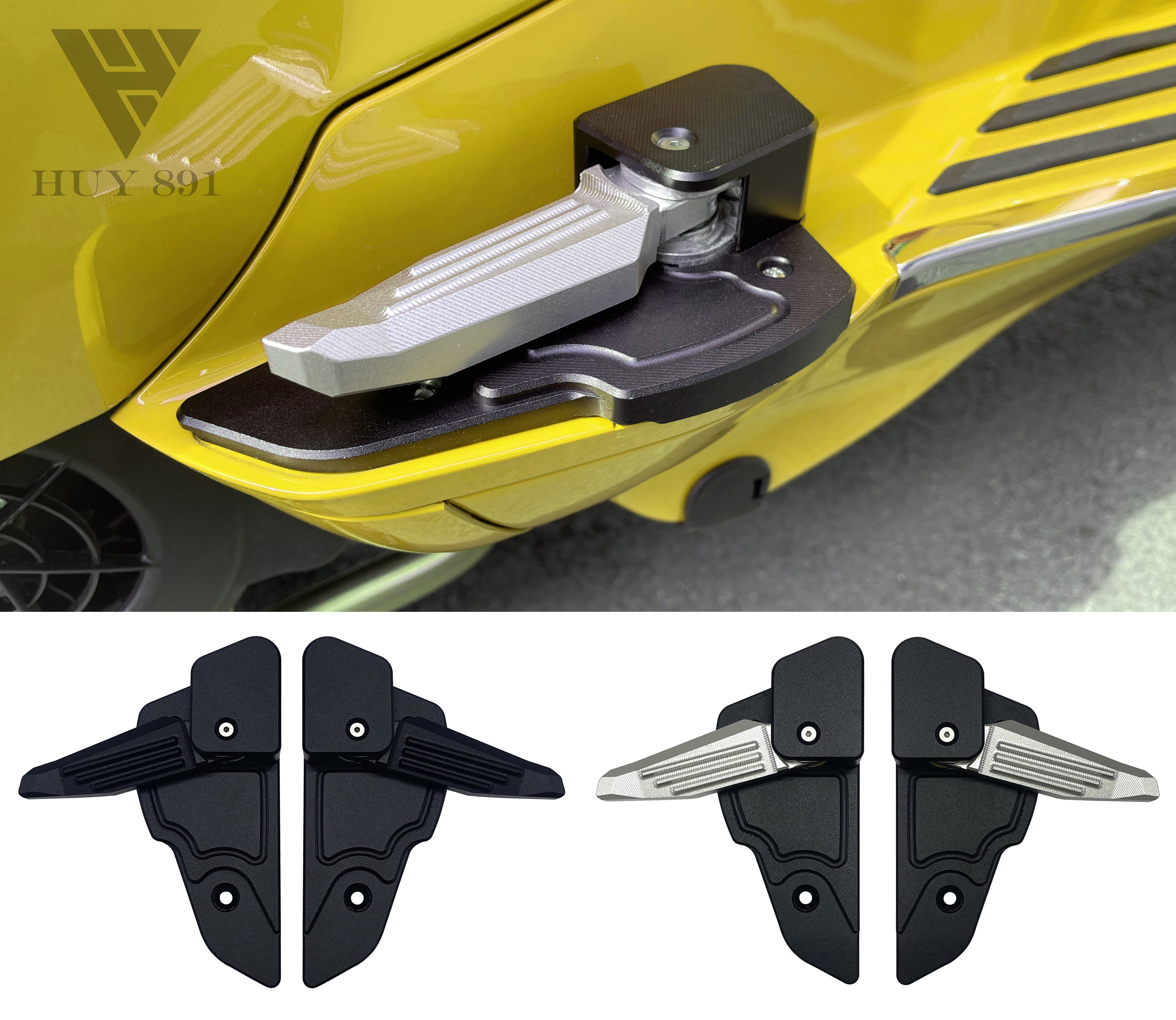 Gác chân nhôm CNC Vespa Sprint Primavera Notte