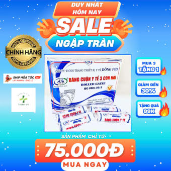 Gạc cuộn y tế Đông Pha 3 con Nai - GẠC Băng cuộn Y TẾ Đông Fa 1,8m x 0,85cm tiệt trùng từng cuộn