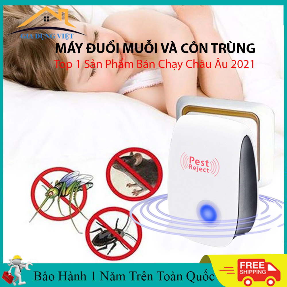 Máy đuổi muỗi, chuột, dán, kiến các loại có cánh bằng sóng âm an toàn sử dụng - Thiết bị xua đuổi côn trùng. Bảo hành 6 tháng, 7 ngày lỗi đổi mới .