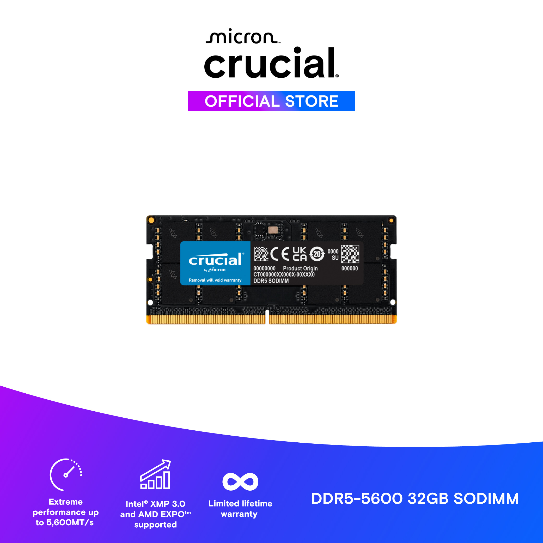 Crucial 16GB DDR5-5600 SODIMM CT16G56C46S5 | Lazada Singapore