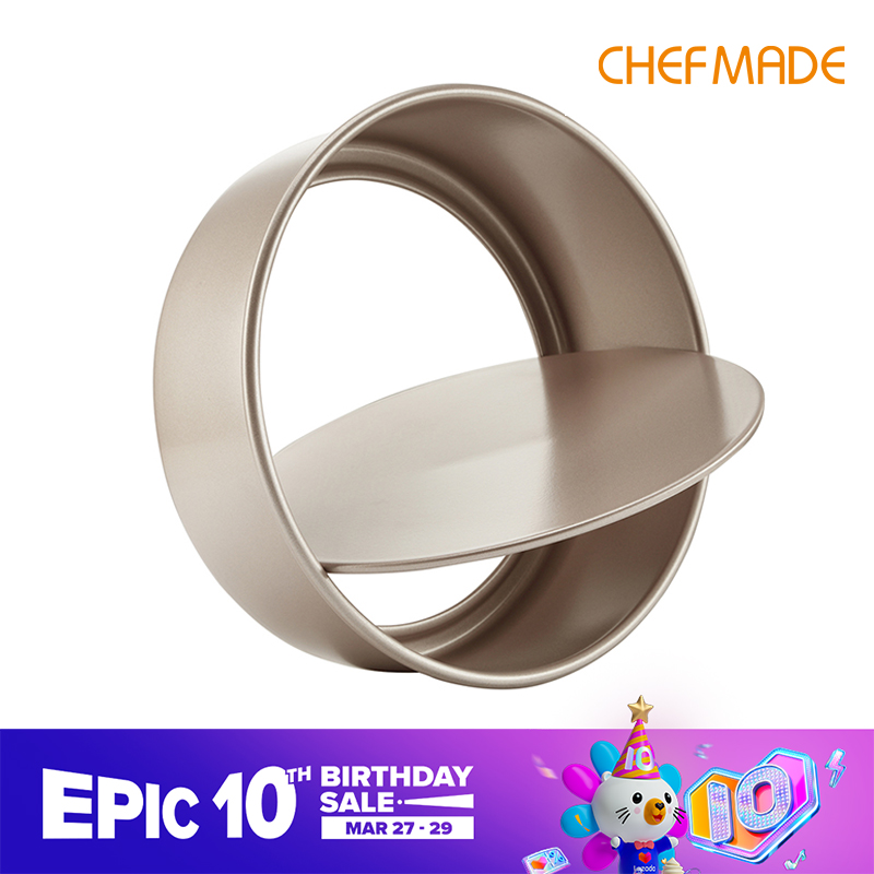 CHEFMADE Chảo Bánh Tròn 6 Inch Khuôn Bánh Vàng Sâm Banh, Khuôn Bánh Có Thể Tháo Rời, Có Đáy Di Chuyển Được WK9052