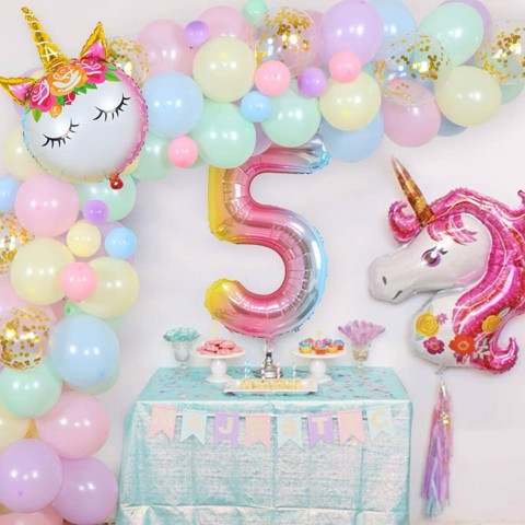 Giảm giá Bộ bong bóng kì lân trang trí sinh nhật cho bé Unicorn ...