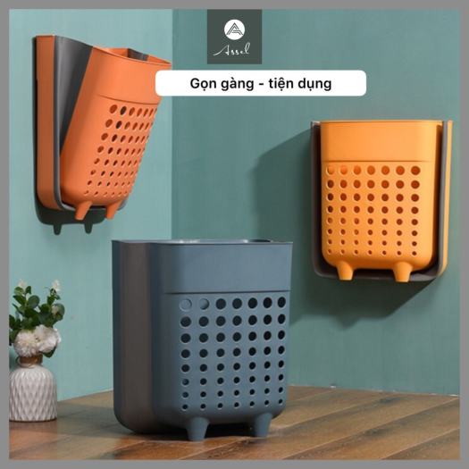 Giỏ Đựng Đồ, Giỏ Đựng Quần Áo Bẩn Bằng Nhựa Treo Tường Gấp Gọn Tiện Lợi Để Phòng Tắm Phòng Ngủ, Rổ Đựng Đồ Dùng Sinh Hoạt Đa Năng ASSEL