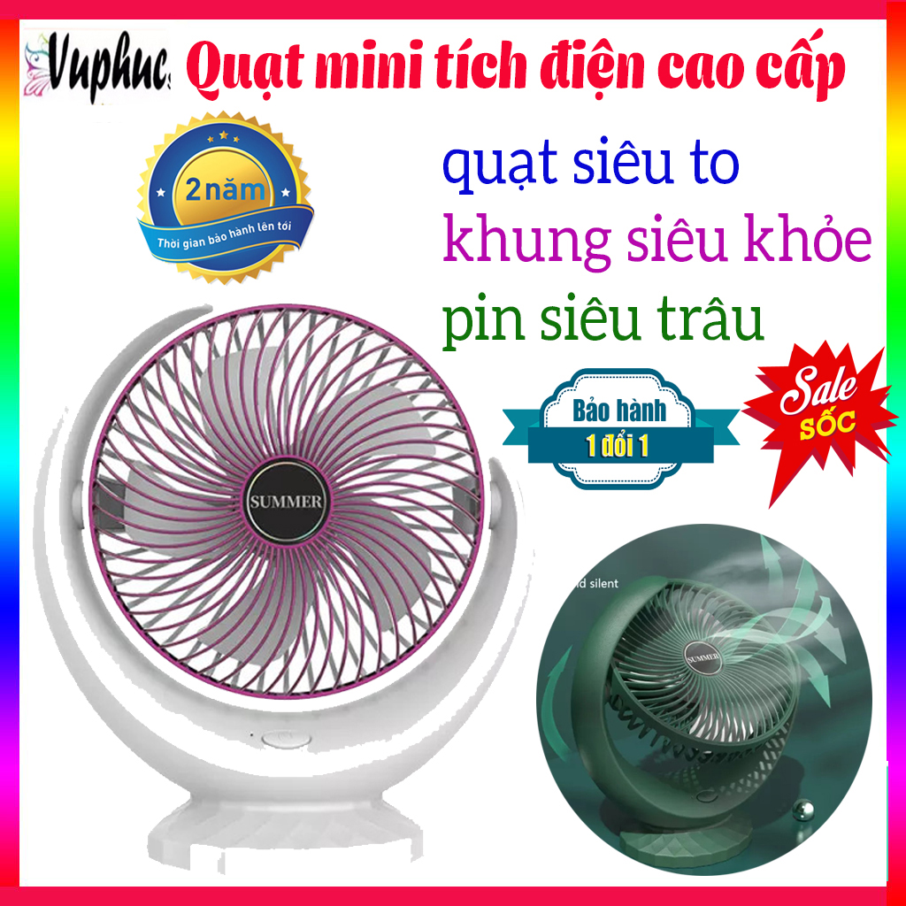 Quạt Tích Điện Loại Lớn - Quạt Mini Sạc Điện - Quạt Cầm Tay Mini, Quat Dien Mini, Quạt Sạc Pin, Quạt Mini Để Bàn, Cầm Tay, Quạt Đứng Sạc USB Summer Desktop Fan 6000mah Siêu Tiện Dụng Cho Mùa Hè.