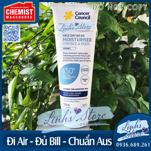 150ml / 75ml Kem chống nắng phổ rộng Cancer Council SPF 50+ Face