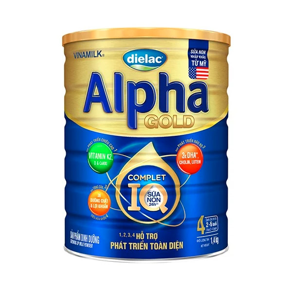 Sữa bột Vinamilk Dielac Alpha IQ Gold 4 sữa non 1.4kg
