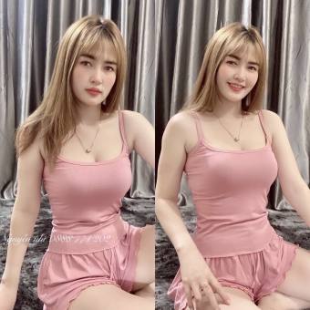 Sét đồ ngủ hai dây sexxy co giãn, Bộ ngủ 2 dây thun tăm chất mát lạnh BN0080 - NhiNhi Shop