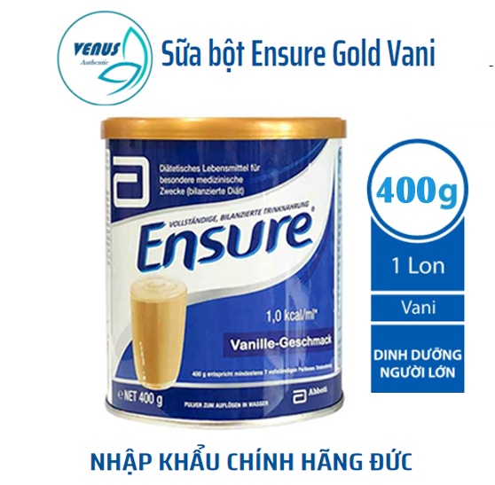 Combo 03 Lon Sữa Ensure Đức bổ sung dinh dưỡng tăng cường đề kháng hương Vanilla thơm ngon hộp 400g Date Mới - Nhập khẩu chính hãng Đức