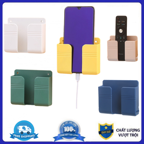 Giá Đỡ Kệ Dán Tường Để Điện Thoại, Remote - Giá Đỡ Sạc Điện Thoại Thông Minh Đa Năng Tiện Lợi