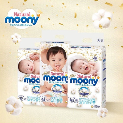 Bỉm moony natural 💝freeship💝 moony natural nội địa chính hãng - bỉm moony dán/quần đủ size nb63/s58/m48/l36/xl32
