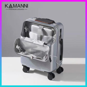 Hành lý Hành lý đăng ký hạng thương gia cao cấp Hành lý nhỏ phía trước Mở hành lý Hành lý cuộn sạc USB