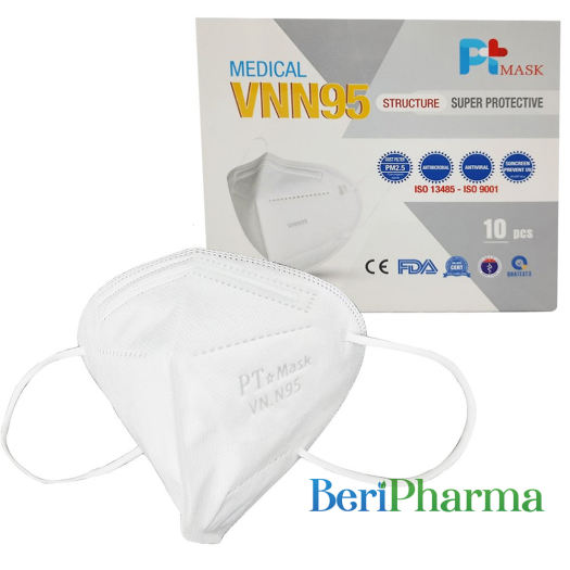PT Mask VNN95 Khẩu Trang Kháng Khuẩn Không Van Thở - 5 Lớp (1 Cái)