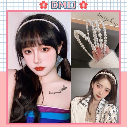 Bờm tóc ngọc trai nhân tạo nhiều mẫu cài tóc phong cách hàn quốc