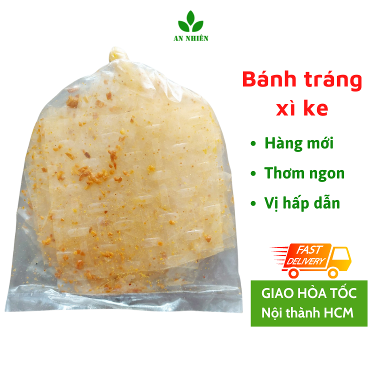 Bánh tráng xì ke muối nhuyễn tỏi phi vị hấp dẫn
