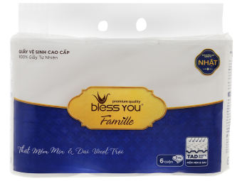 6 cuộn giấy vệ sinh Bless You Famille 3 lớp