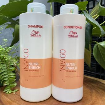 Cặp gội xả Wella INVIGO Nutri Enrich phục hồi tóc hư tổn 1000mlx2 (New)