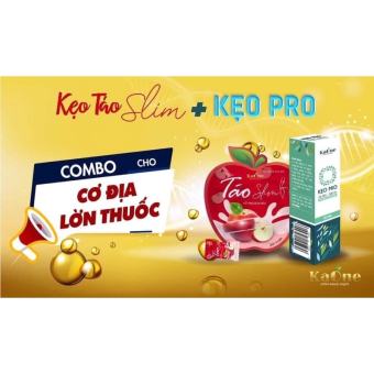 Kẹo táo Giảm Cân Kaone Slim + Kẹo Pro xổ mỡ giảm mỡ đùi bụng bắp tay bắp chân