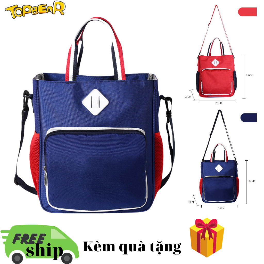 Túi đeo chéo vải đi học thêm nam nữ cấp 2, cấp 1, nhiều ngăn rộng chất vải Gucci nylon, kết hợp đi chơi, đi làm Topbear T81