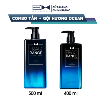 Combo Tắm & Gội Hương OCEAN BLUEMAN Nước Hoa Siêu Thơm 500ml+400ml