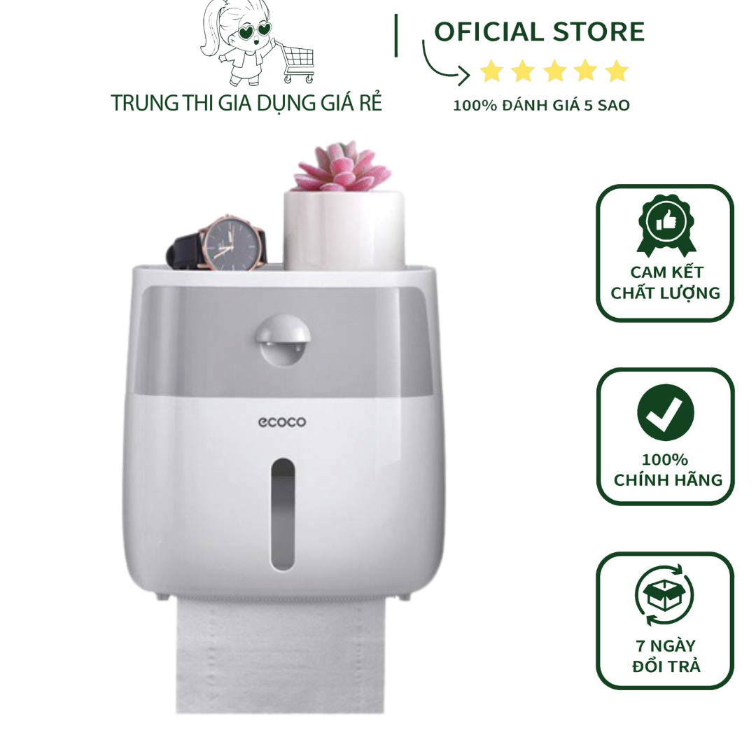 Hộp đựng giấy vệ sinh ecoco cao cấp 2 tầng