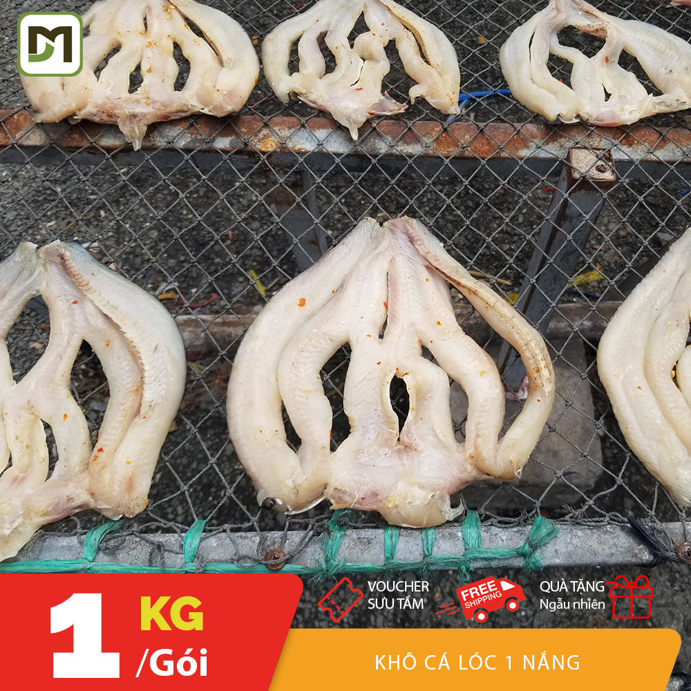 1KG khô cá lóc lạt một nắng size 1kg 3-4con thịt dày ít mỡ