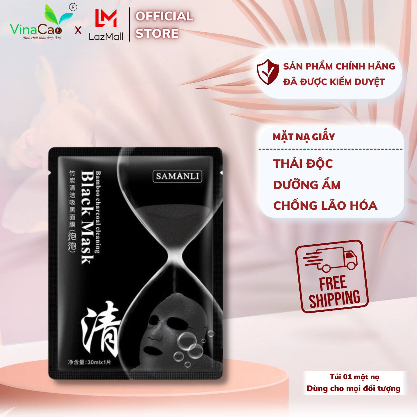 Mặt nạ sủi bọt thải độc detox da Samanli Black Mask _Vinacao_