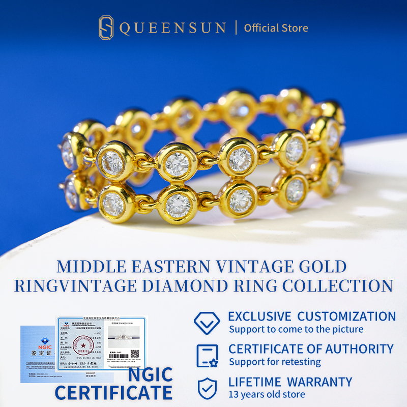 Queensun 18K Gold Folding  French Court Style Ring 60 Points DE VS lab diamond ring  复古折叠金钻石戒指/Accessories/Retro Diamond Ring/ins/Hollow/Korea ring/designer ring/custom ring/ring for women