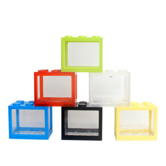 Hồ Cá Lắp Ráp LEGO Mini (Trắng Đục) 12x10.5x8CM - Bể Cá Mini Nuôi Cá Beta Guppy 7 Màu...