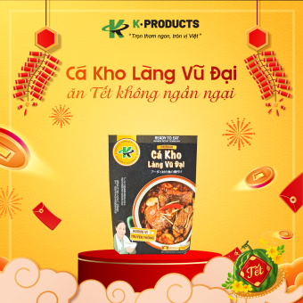 Kho Làng Vũ Đại K PRODUCTS 100g, mùi vị thơm lừng, đặc trưng, thịt cá săn chắc, đậm đà hương vị quê hương