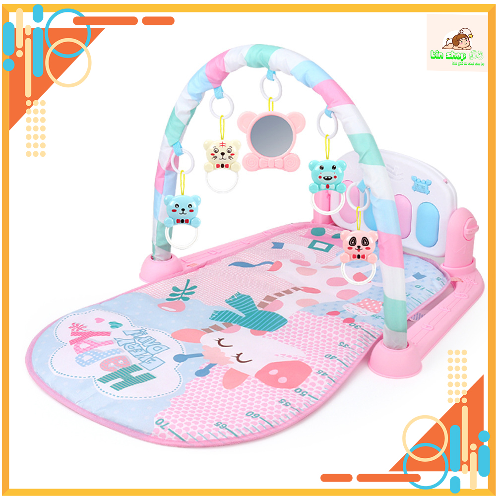 Thảm nhạc piano cao cấp cho bé nằm chơi có nhạc và đồ chơi lục lac cho bé- thảm nhạc cho b