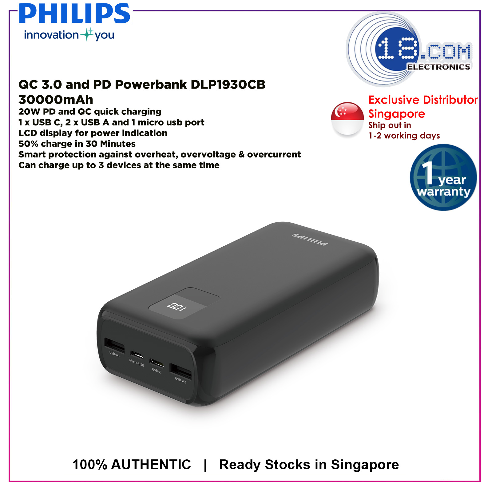 USB power bank DLP8720N/00