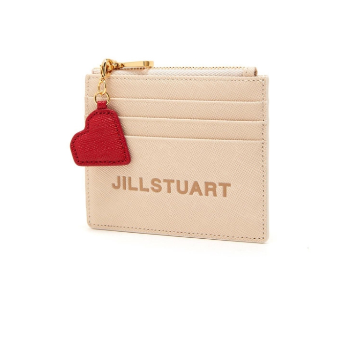 カードケース・名刺入れ [JILLSTUART]HEART DECORATED SOLID COLOR COWHIDE CARD WALLET JILLSTUART]HEART DECORATED SOLID COLOR COWHIDE CARD WALLET