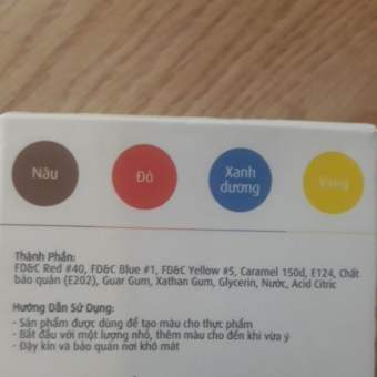 💥 MÀU THỰC PHẨM 💥 bộ 4  màu thực phẩm Vcolor VN(bộ 4 màu)